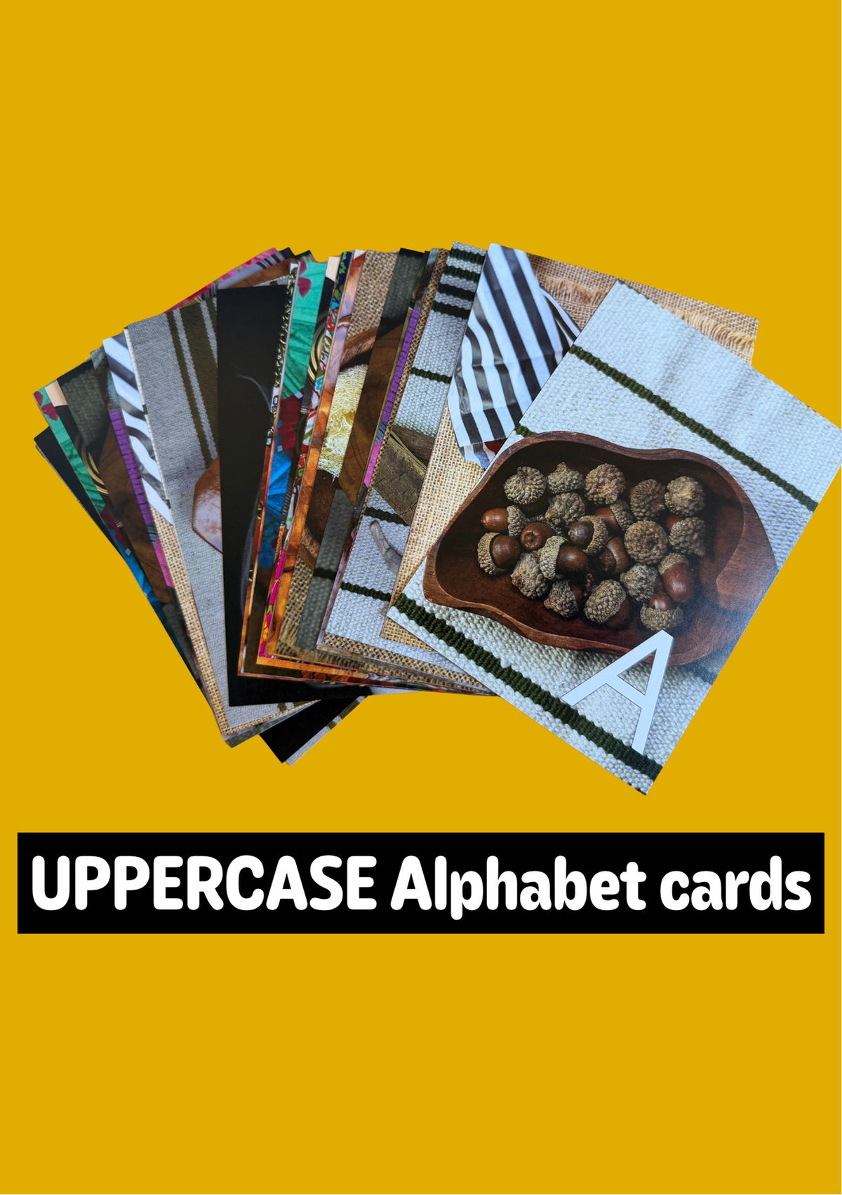 Loose Parts Alphabet Cards (UPPER case) - Printed (A6)